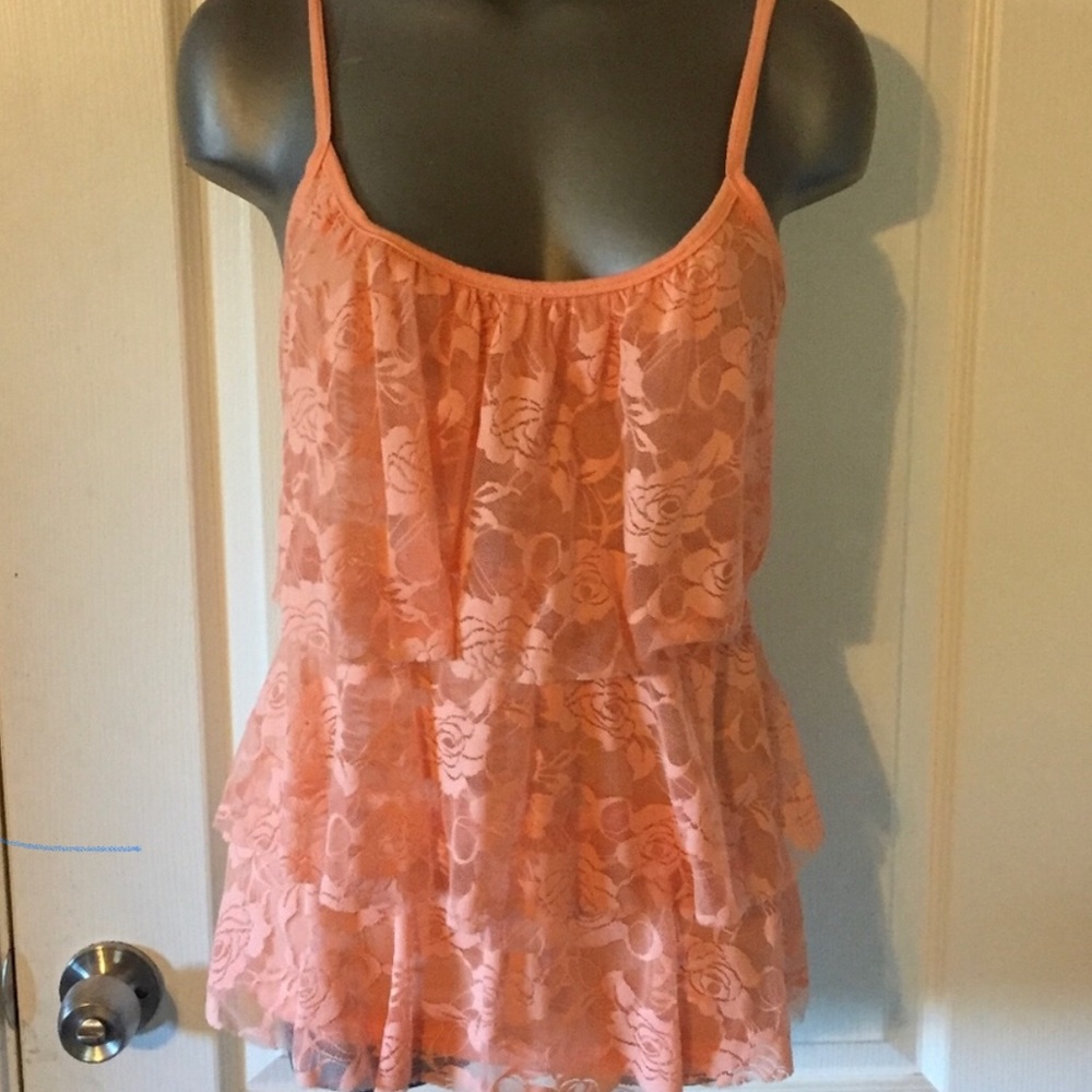 MUST GO - Charlotte Russe Coral Floral Tank